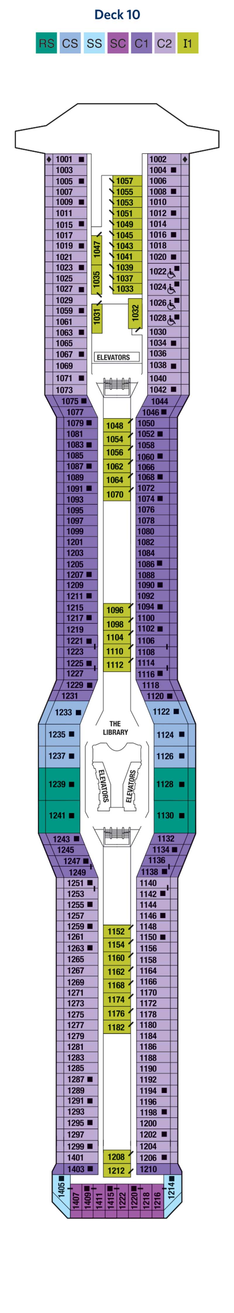 Deck plan of Deck 10