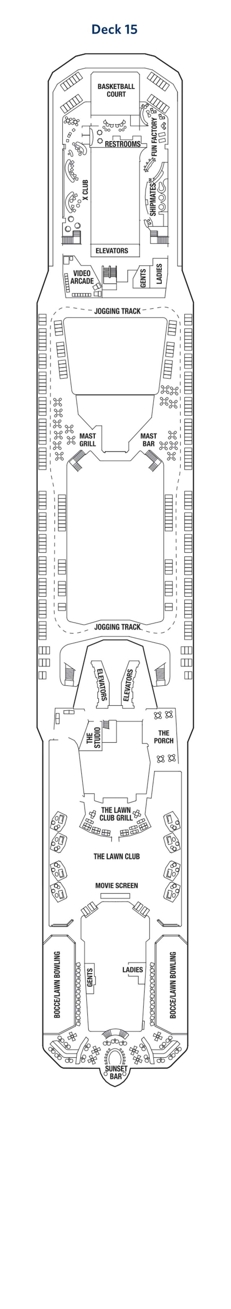 Deck plan of Deck 15
